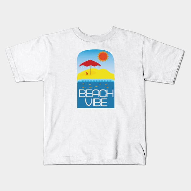 Beach Vibe Kids T-Shirt by creationoverload